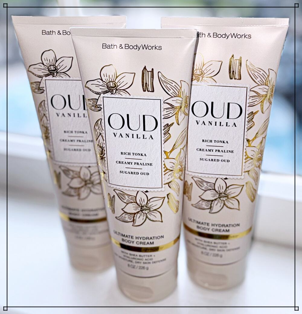 Bath & Body Works Oud Vanilla 8 oz Ultimate Hydration Body Cream x3